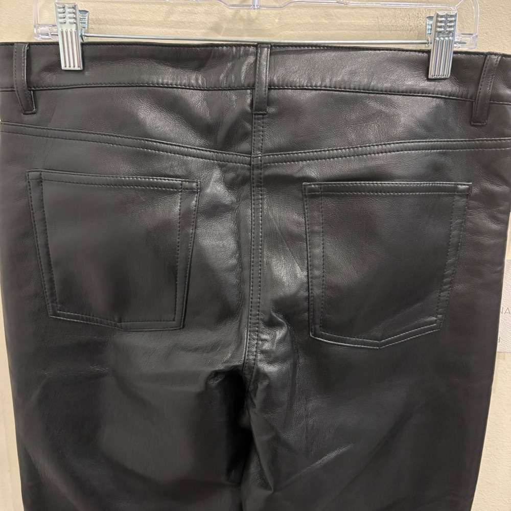 Aritzia Wilfred‎ The Melina Low-Rise Flare Pant Vegan Leather Black Size 10 NEW - Picture 7 of 9